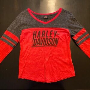 Harley-Davidson Kids Long Sleeve Tee in Red and Black